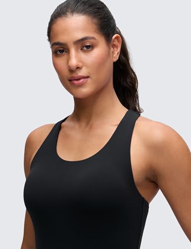 Butterluxe Racerback Tank Top for Women - Built-in Bra, Soft & Light Support