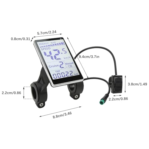 E-Bike LCD Display Meter Panel - 5 Pin Control Screen