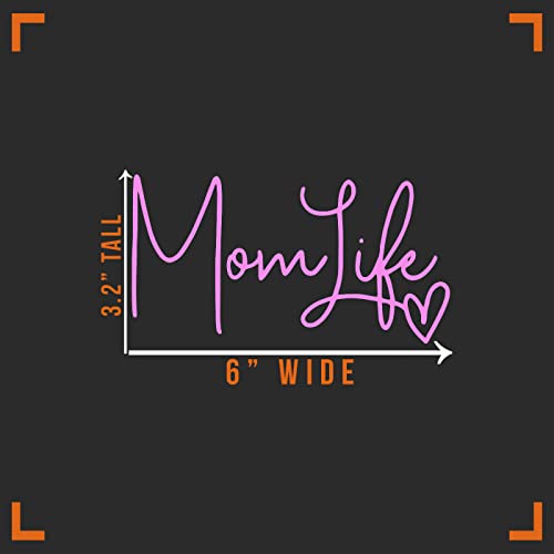 Mom Life Vinyl Decal Sticker - Soft Pink, 6" x 3"