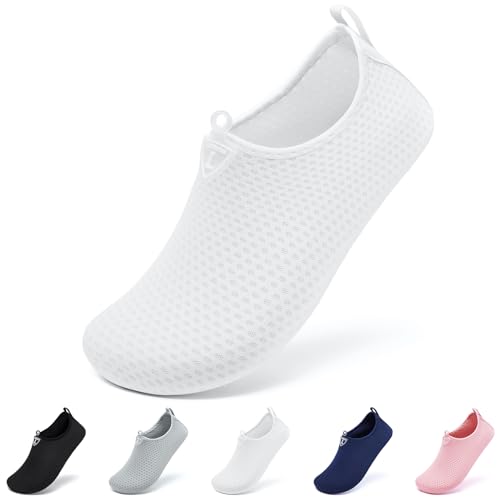 Water Shoes for Women & Men - Swim Beach Shoes 8-8.5/W7-8 - White