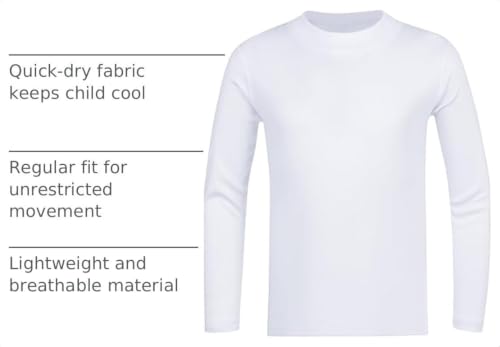 Runceptual X-Large Boys & Girls White UPF 50+ Long Sleeve Rash Guard Youth Swim Shirt