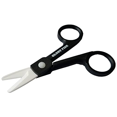 Ceramic Fishing Scissors Black 4.7 Inch Line Cutting Tool for Saltwater & Freshwater