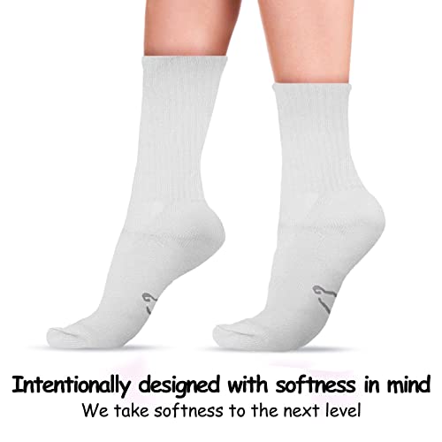 World's Softest Classic Crew Socks Medium White - Ultra Soft Unisex Socks