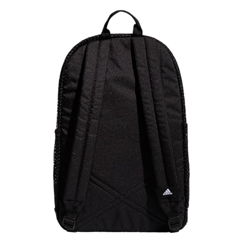 adidas Hermosa Mesh See-Through Backpack Black/White 29L - Festival & Beach Bag, One Size