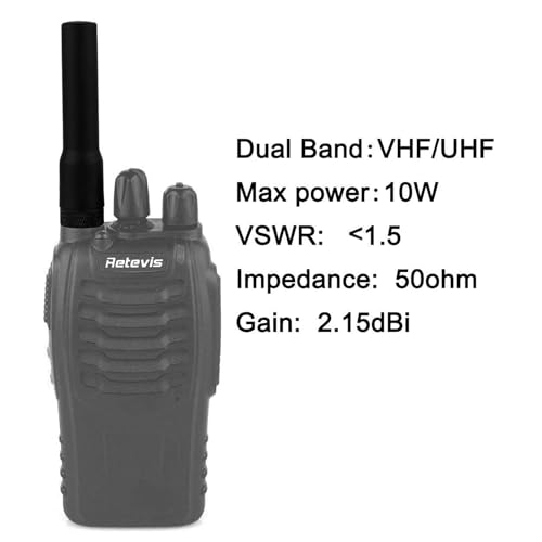 Dual Band SMA-F Antenna 144/430MHz for Two Way Radios