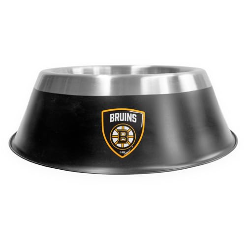 Premium Stainless Steel Pet Bowl with Team Logo - Matte Black