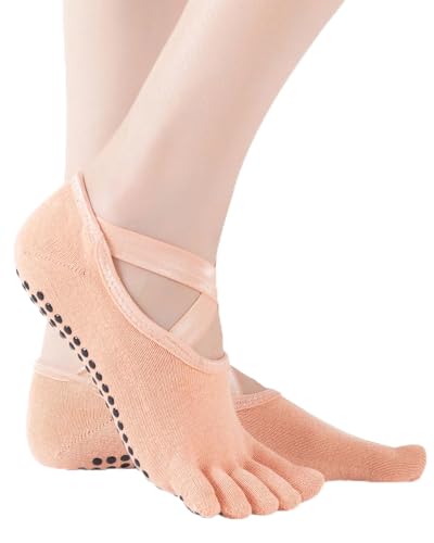 Women's Non-Slip Full Toe Yoga Socks with Grips for Pilates & Ballet