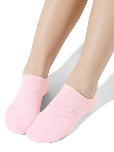 Cooraby 12 Pairs Kids Boys Girls No Show Athletic Mesh Running Socks - White, 9-12 Years