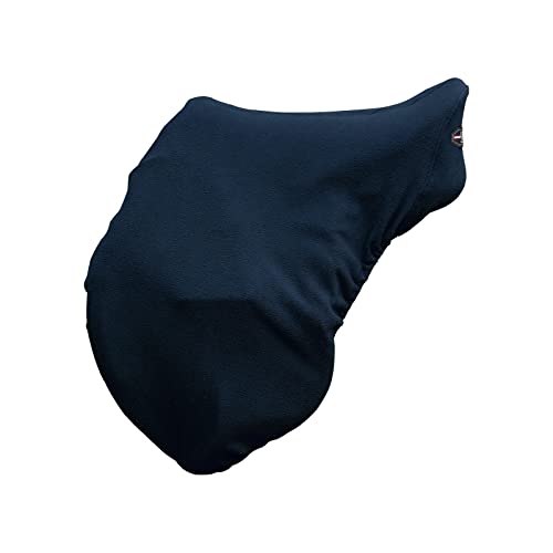 Harrison Howard Fleece Saddle Cover GP/Navy One Size for Dressage & All Purpose Saddles