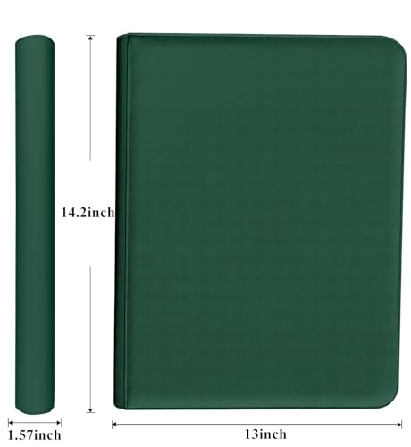 Green 12 Pocket 720-Card Binder - Ringless, Side-Loading Double-Sided Album for YuGiOh MTG TCG