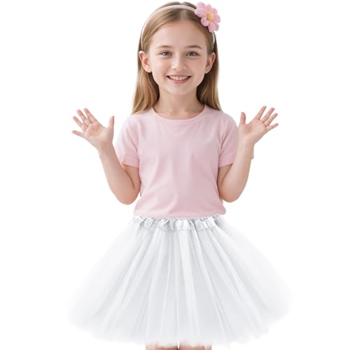 Layered Tutu Skirt Dress for Toddler Girls - White