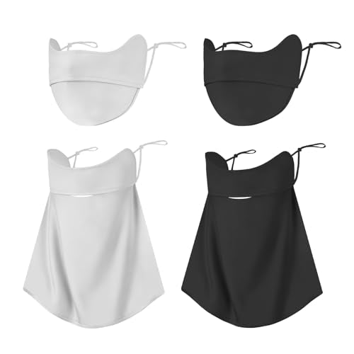 Face Mask & Neck Gaiter Set for Sun Protection - Grey & Black