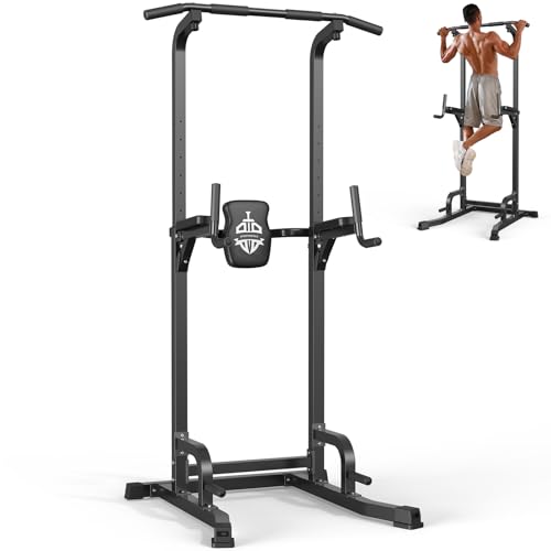 Free Standing Pull Up Bar Power Tower for Home Gym - Black