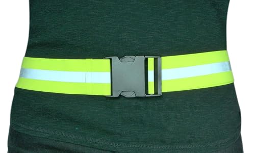 Reflective Elastic Belt for Running, Cycling & Walking - Lime Green