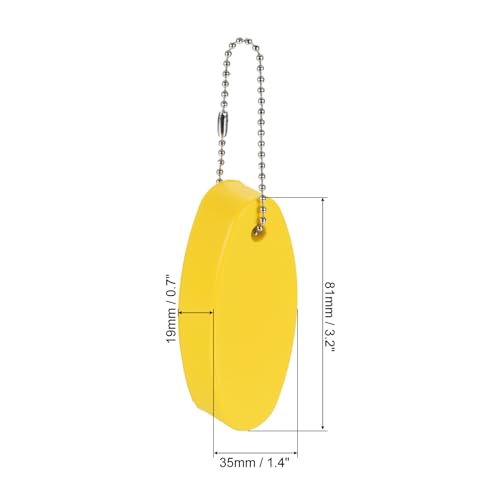 Floating Keychain - 2 Pack Yellow Buoyant Keyrings for Boating