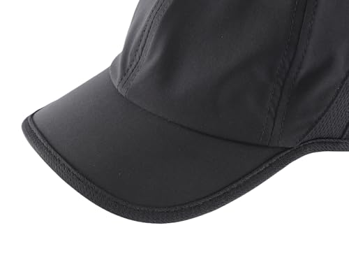 Connectyle Black Adjustable Quick Dry Running Cap - Lightweight Sports Hat for Men & Women