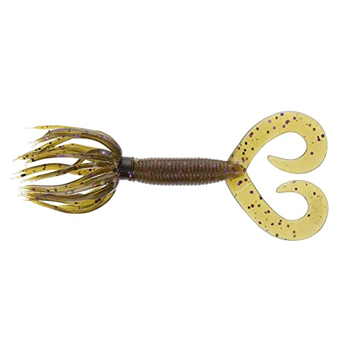 Yamamoto 4-Inch Double Tail Hula Grub Fishing Lure - Green Pumpkin