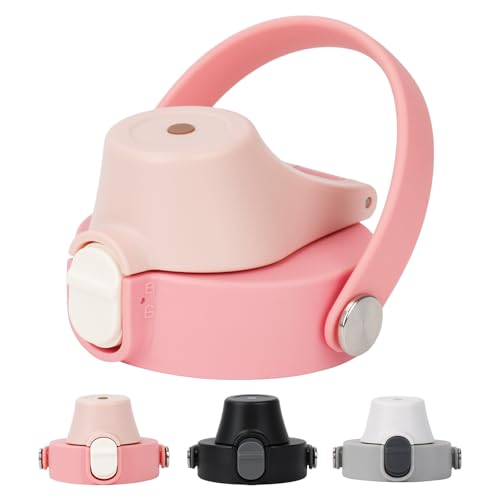 Pink Lid Replacement for Owala Freesip 16oz-40oz Bottles, Leak-Proof Cover with Straw