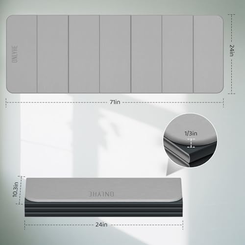 Onlyhe Foldable Yoga Mat for Home & Outdoor Workout Grey & Black 8mm Thick Non-Slip Exercise Mat