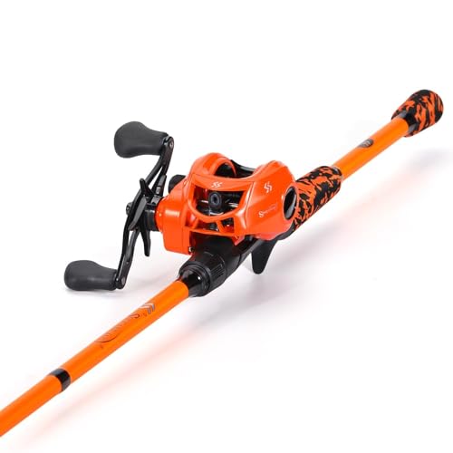 Sougayilang 6'10'' Medium Baitcasting Combo IM7 Graphite Rods, 7.1:1 Reel, 18lb Drag, EVA Handle