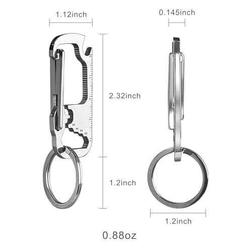 Carabiner Keychain Clip Multi-Tool with Bottle Opener - Black