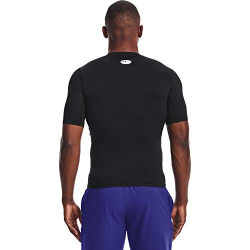Men's HeatGear Compression Short-Sleeve T-Shirt - Medium Black/White
