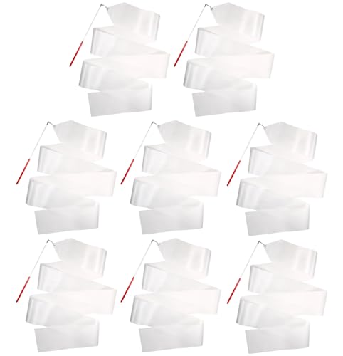 8.2 Ft Dance Ribbon Wand Set - 2 Pack White Streamers for Kids