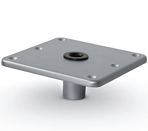 MATINA 1 Pack 7x7 Inch Aluminum Boat Seat Base with 3/4" Pin Post Socket, Heavy Duty Marine Seat Mount