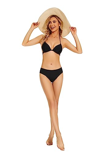 Leovqn Small Dark Black Period Swimwear Women Leakproof Waterproof Bikini Bottom UPF 50+