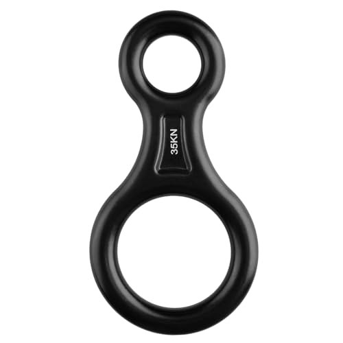 Figure 8 Descender - 35kN Aluminum Rappelling Gear - Black - 1 Pack