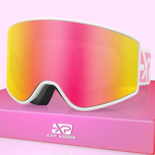 Adult Ski Goggles - Pink Parent-Child Over Glasses Design