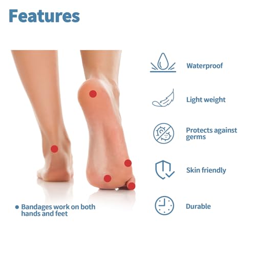 40 PCS Hydrocolloid Blister Bandages - Water Resistant Protection