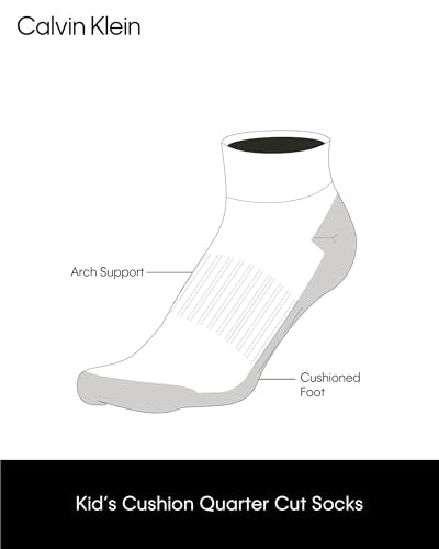 Stretch Cushioned Quarter Ankle Socks - 6 Pack White Multi, Medium