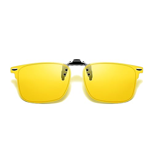 Polarized Clip-On Sunglasses with UV Protection - Yellow