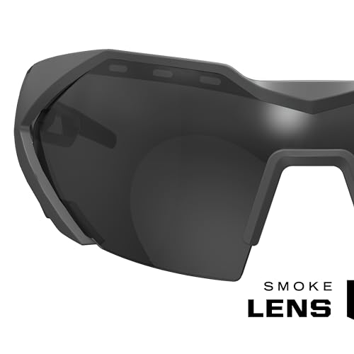 Mechanix Wear: Vision Type-E Safety Glasses with Advanced Anti Fog, Scratch Resistant, Grey Half Framed Protective Eyewear, Lightweight, Adjustable Arms and Nose, For Outdoor Use (Smoke Lens)