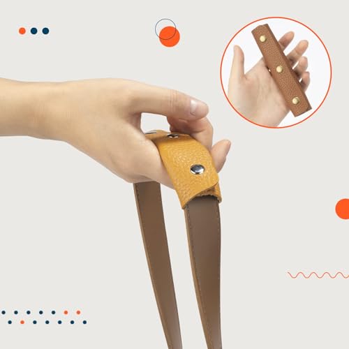 Leather Wrap Luggage Grip Protectors - 2-Piece Set, Brown