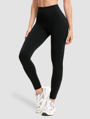 Large Black High Waist Yoga Leggings with Pockets - DLOODA Women