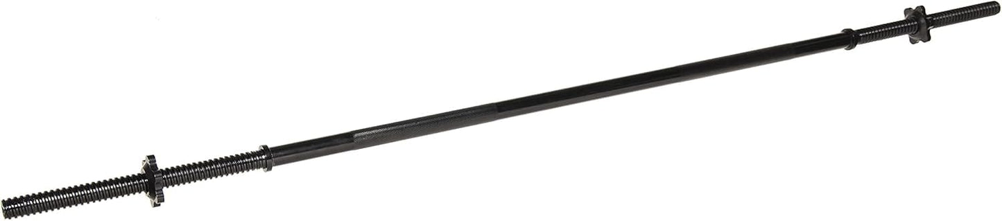 Fitvids 6FT Stardard Barbell with Star Locks for Strength Training & Weightlifting, Black