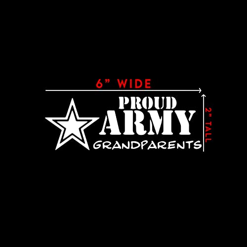 Proud Army Grandparents Vinyl Sticker Decal - 6" x 2"