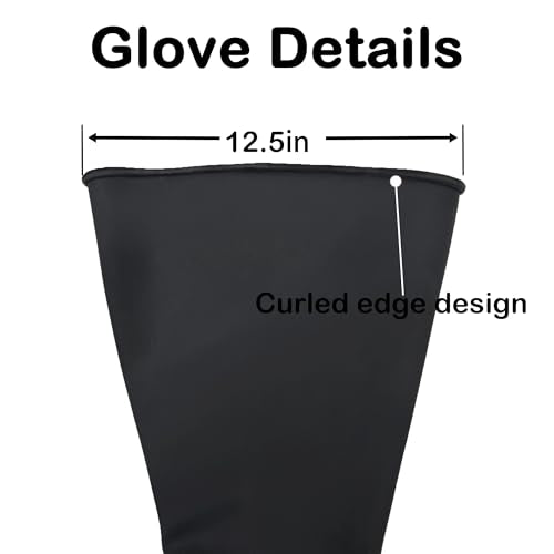 Heavy Duty Rubber Gloves 24.8in for Sandblaster Protective Safety Work Black Striped Sandblasting Rubber Glove