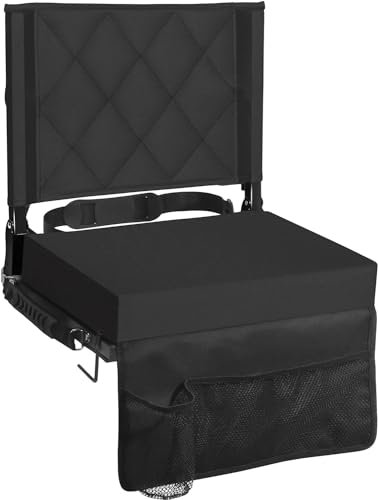 Portable Stadium Seat with Back Support & Cushion, Lightweight Bleacher Chair