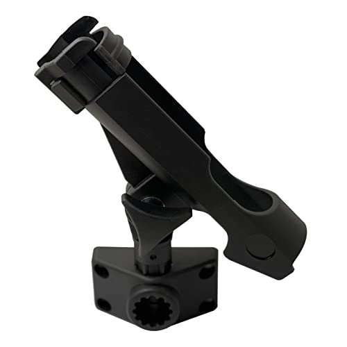 HiUmi Black 2 Pack Baitcaster & Spinning Rod Holders with Side Deck Mount