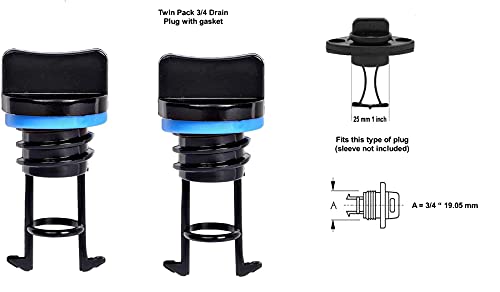 Kayak Drain Plug - Pack of 2 for 3/4 Inch Holes