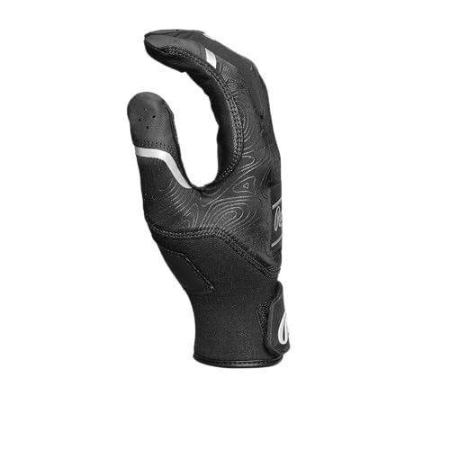 Rawlings Youth Baseball Batting Gloves Large Black/Black - Comfortable Durable Fit