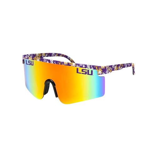 Large Frame Sunglasses with Floral Design - LSU Tigers