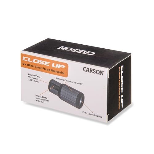 Carson CloseUp CF-618 6x18mm Close-Focus Monocular (CF-618) – Compact