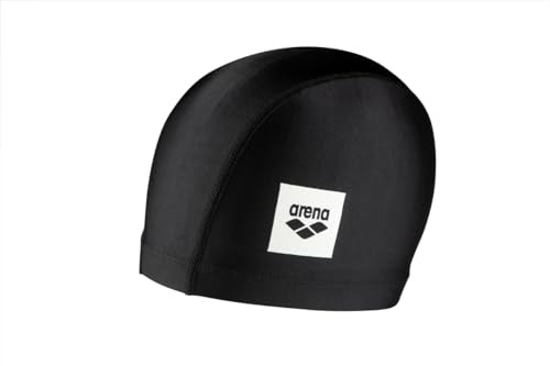 Arena Unisex Adult Unix II Black Swim Cap - Comfortable, Quick-Drying, Water-Permeable