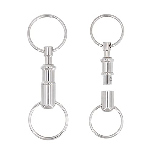 Quick Release Keychain Set - 8Pcs Detachable Key Rings Silver