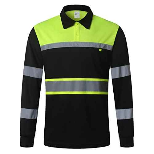Safety Shirts for Men,High Reflective Men Polo Shirts with Pocket,Short Sleeve Workwear Breathable