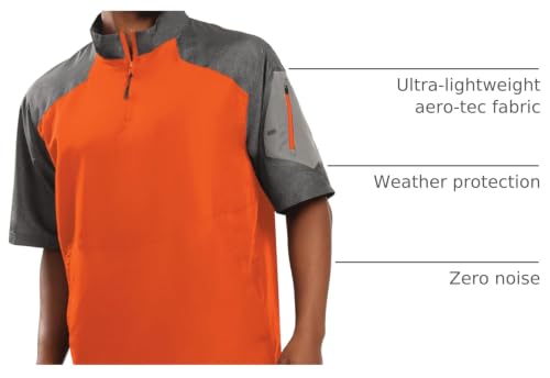 Holloway Raider Pullover Cage Jacket Orange 3XL Weather-Resistant Quarter Zip